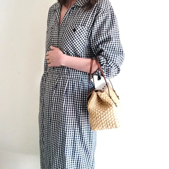 Vintage straw & leather mini tote - Picture 14 of 16